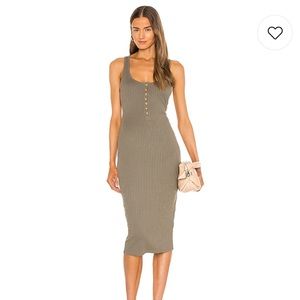 Juliet Midi Dress in Olive Green